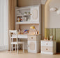 White and Wood Kids Study Desk with Hutch – Compact Homework Station