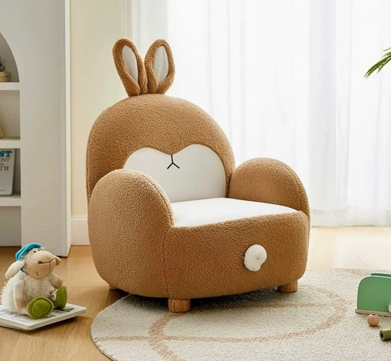 Bunny Ear Plush Armchair – Cute Animal Kids Sofa