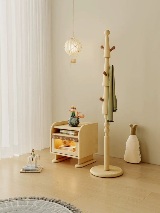 Scandinavian Kids Bedside Table – Minimalist Wooden Nightstand