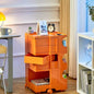 Orange Rolling Storage Cart – Modern Multi-Layer Organizer
