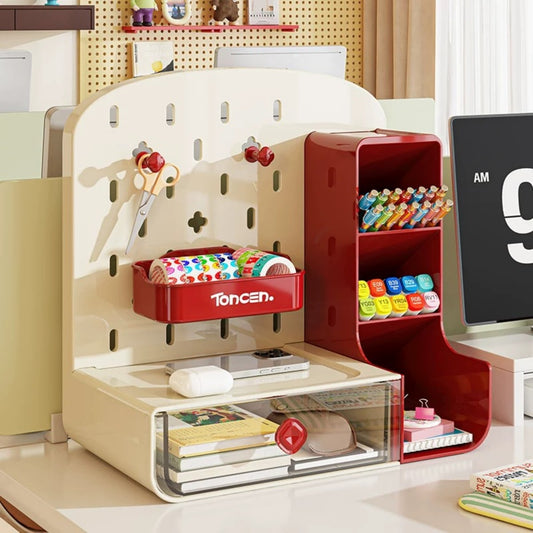 Modern Desk Organizer with Pegboard – Creative Desktop Storage Station