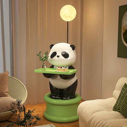 Panda Floor Lamp with Tray – Cute Animal Side Table Lamp