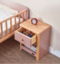 Pink and Wood Kids Nightstand – Minimalist Bedside Table