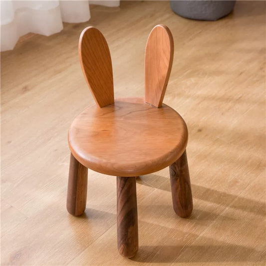 Bunny Ear Wooden Kids Stool – Cute Toddler Animal Chair