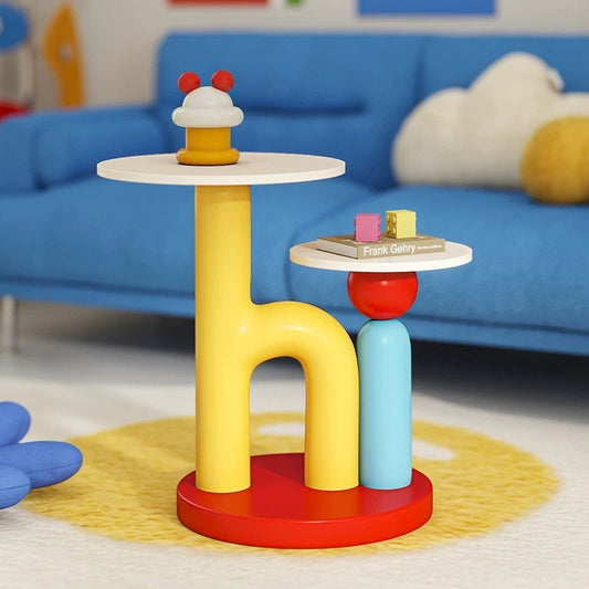 Colorful Modern Kids Side Table – Playful Double Layer Accent Table