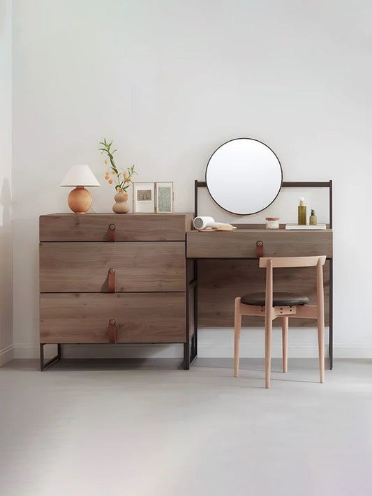 Minimalist Wood Vanity and Dresser Set – Scandinavian Makeup Desk