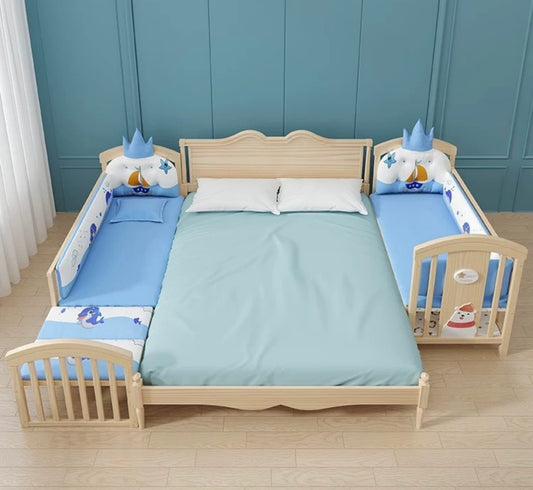 Family Bed with Twin Side Attachments – Co-sleeping Toddler Bed Set