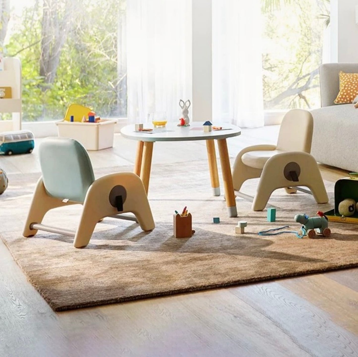 Modern Kids Table and Chair Set – Elephant Design Toddler Furniture