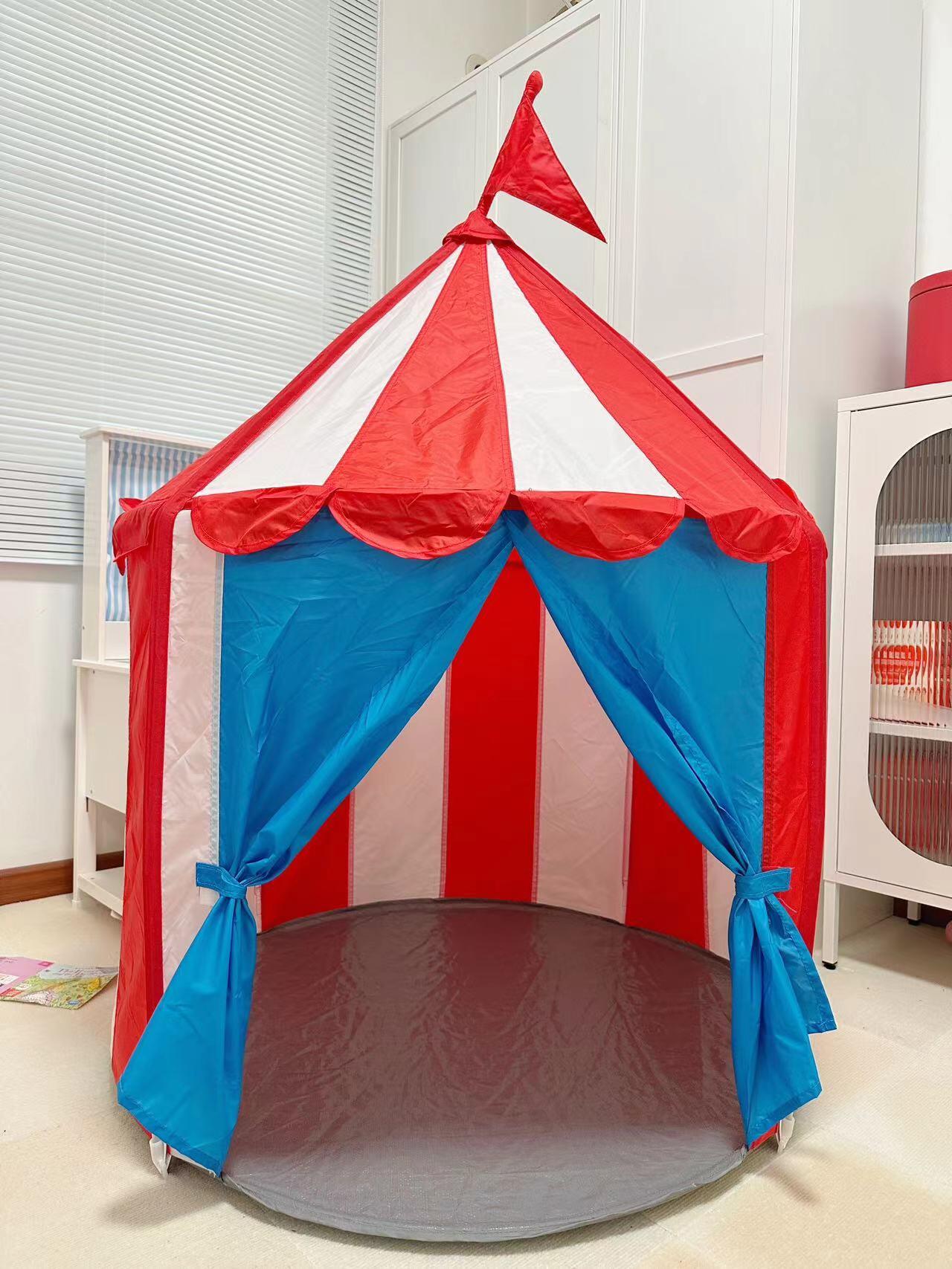 Kids Circus Play Tent – Indoor Carnival-Style Pop-Up Playhouse with Flag Top