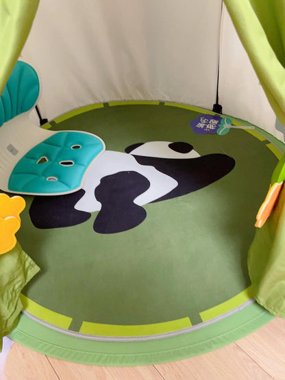 Kids Jungle Panda Play Tent – Indoor Pop-Up Playhouse with Floor Mat and Leaf Canopy