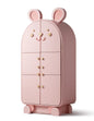 Cute Pink Bunny-Shaped Kids' Wardrobe – Multi-Door Storage Cabinet with Animal Design