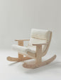 Scandinavian Rocking Chair – Modern Wooden Glider with Cozy Bouclé Cushion (Nursery / Lounge Seating)