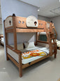 Wooden Bunk Bed with Mushroom-Themed Design – Sturdy & Stylish Kids’ Loft Bed