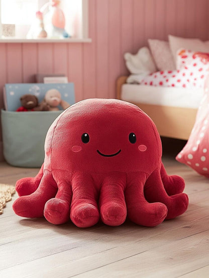 Plush Octopus Floor Chair – Giant Soft Stuffed Animal Bean Bag for Kids (Seating / Plush Decor)