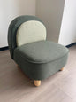 Minimalist Kids Lounge Chair – Soft Bouclé Toddler Sofa with Wooden Legs (Green Two-Tone Design)