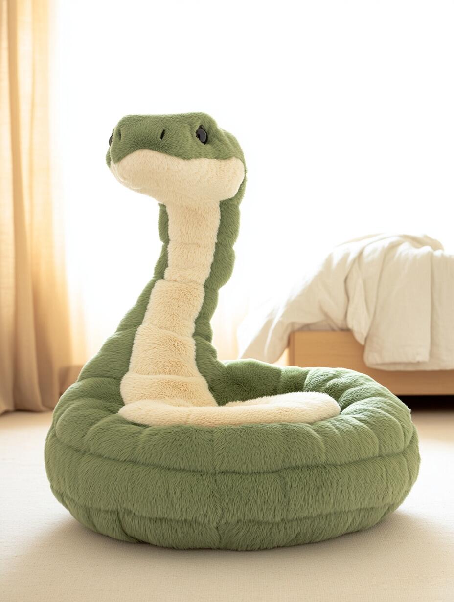 Plush Snake Floor Chair – Cozy Cartoon Serpent Bean Bag Seat for Kids & Teens (Seating / Character Furniture)