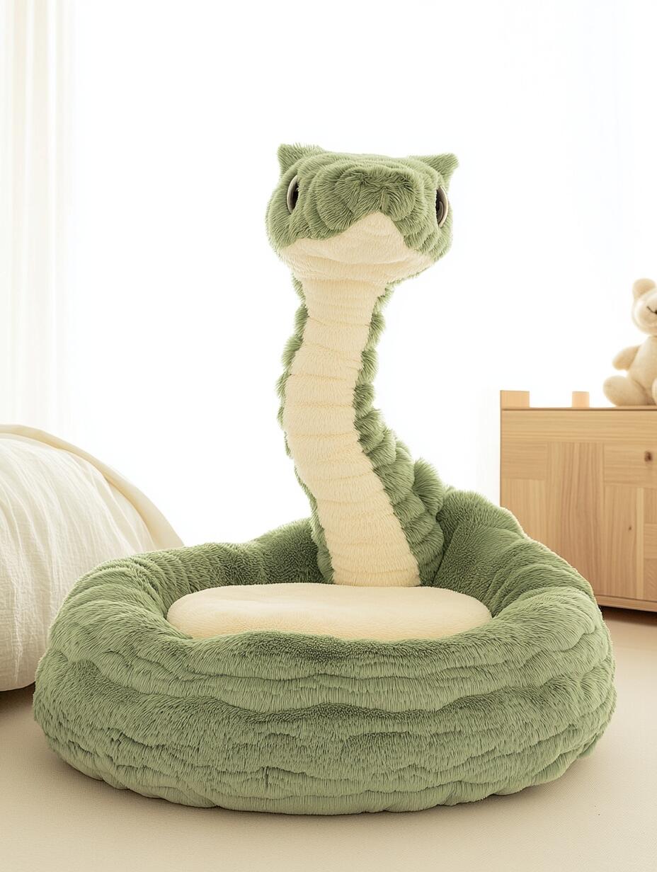 Plush Snake Floor Chair – Cozy Cartoon Serpent Bean Bag Seat for Kids & Teens (Seating / Character Furniture)