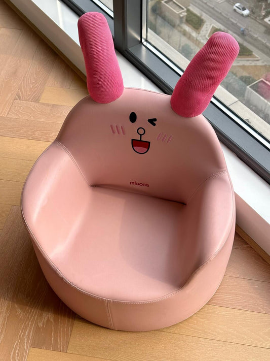 Pink Bunny Kids Chair – Cute Winking Cartoon Armchair with Plush Ears (Seating / Toddler Furniture)