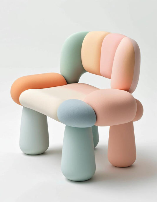 Modern Pastel Bubble Chair – Soft & Playful Art-Inspired Seating