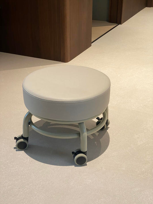 Round Rolling Stool – Modern Swivel Seating with Wheels for Home, Office & Salon Use