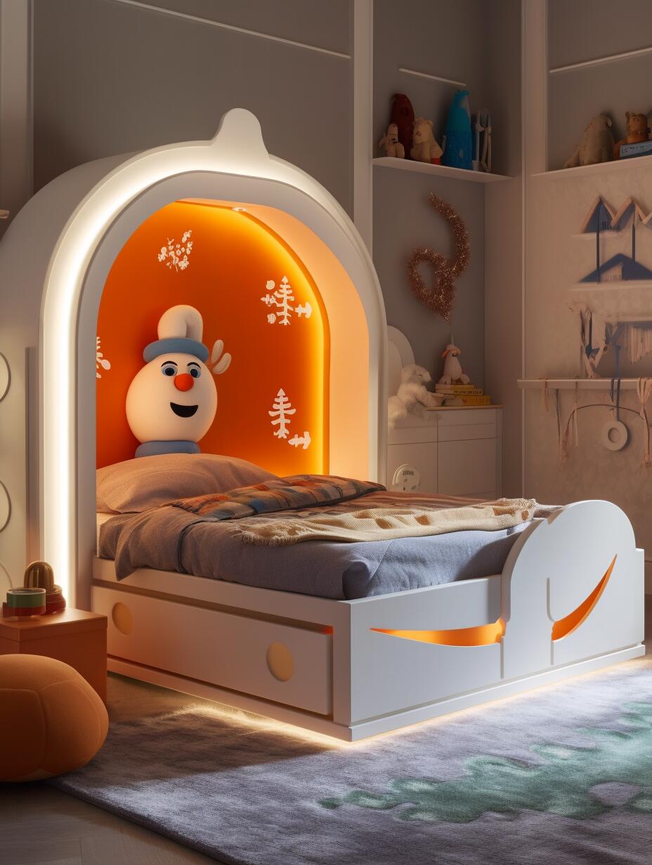 Cozy Snowman-Themed Bed – Fun & Whimsical Kids’ Sleeping Haven