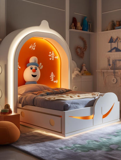 Cozy Snowman-Themed Bed – Fun & Whimsical Kids’ Sleeping Haven