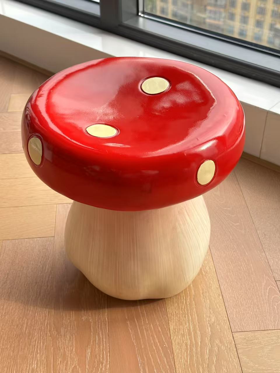 Mushroom Shaped Stool – Whimsical Red Toadstool Kids & Accent Seating