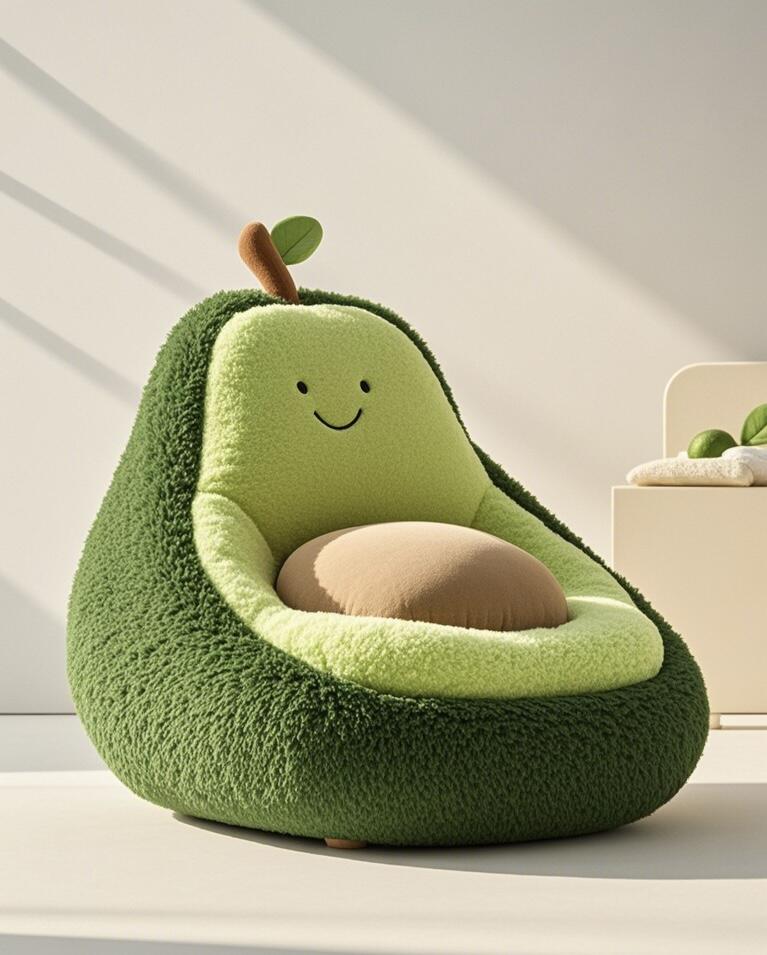 Cute Avocado Lounge Chair – Cozy & Playful Plush Seating