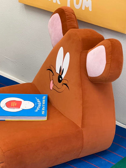 Cartoon Mouse Kids Floor Chair – Plush Animal Lounge Seat for Toddlers & Playrooms (Seating)