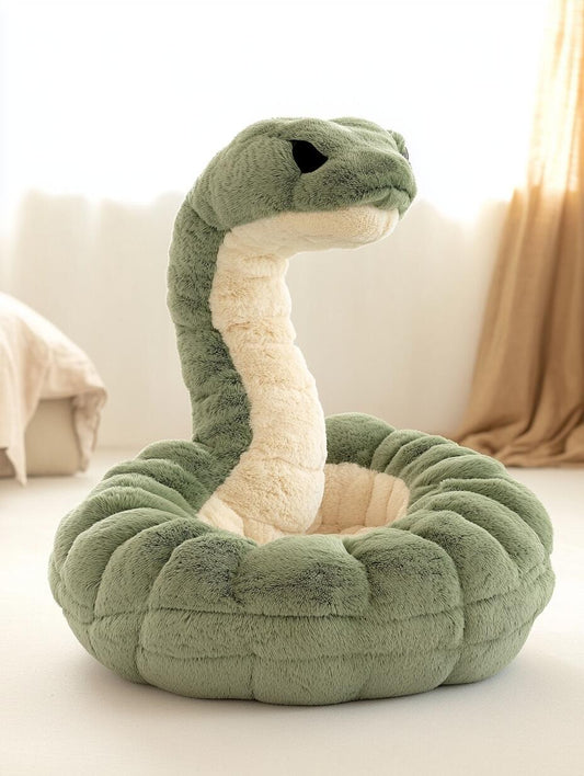 Plush Snake Floor Chair – Cozy Cartoon Serpent Bean Bag Seat for Kids & Teens (Seating / Character Furniture)