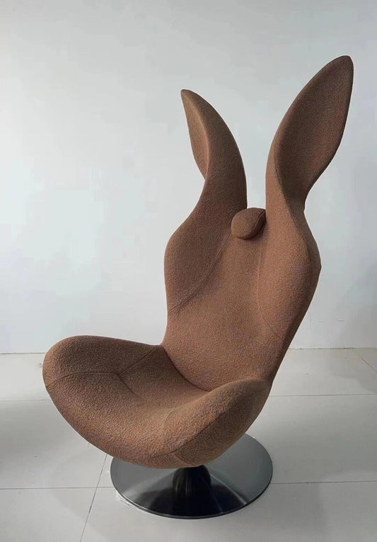 Bunny Ears Accent Lounge Chair – Modern Sculptural Swivel Seat with Whimsical Backrest (Character Furniture / Art Chair)