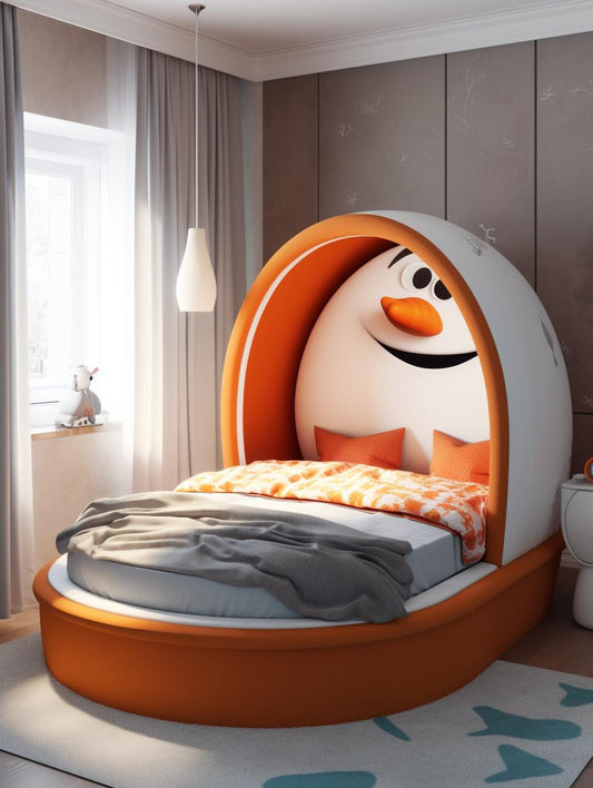 Cozy Snowman-Themed Bed – Fun & Whimsical Kids’ Sleeping Haven