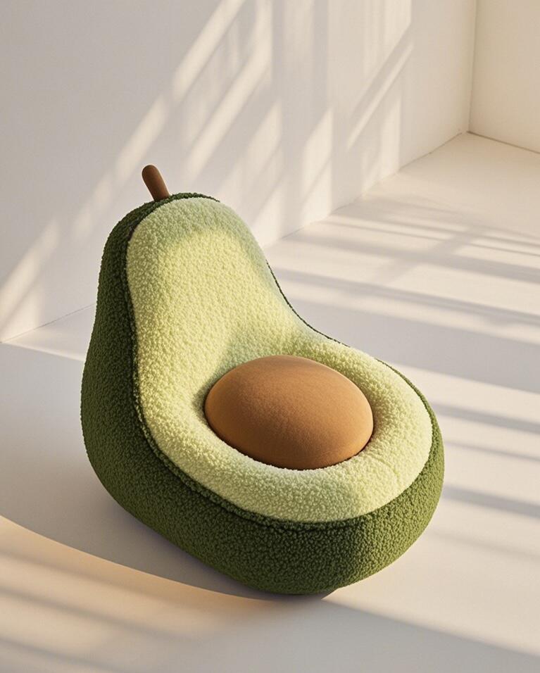 Cute Avocado Lounge Chair – Cozy & Playful Plush Seating