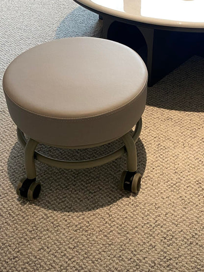 Round Rolling Stool – Modern Swivel Seating with Wheels for Home, Office & Salon Use