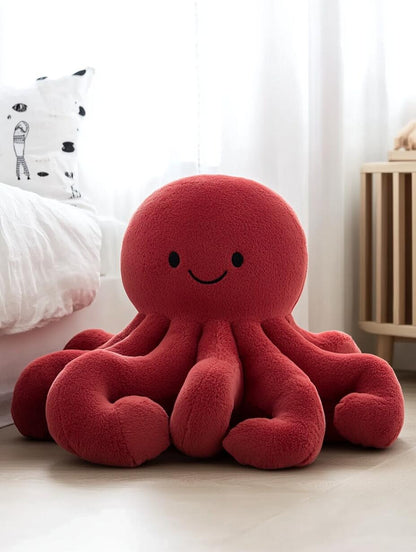 Plush Octopus Floor Chair – Giant Soft Stuffed Animal Bean Bag for Kids (Seating / Plush Decor)