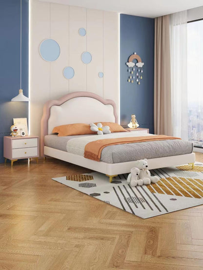 Princess-Themed Pink Crown Bed – Elegant & Cozy Kids’ Bedroom Furniture