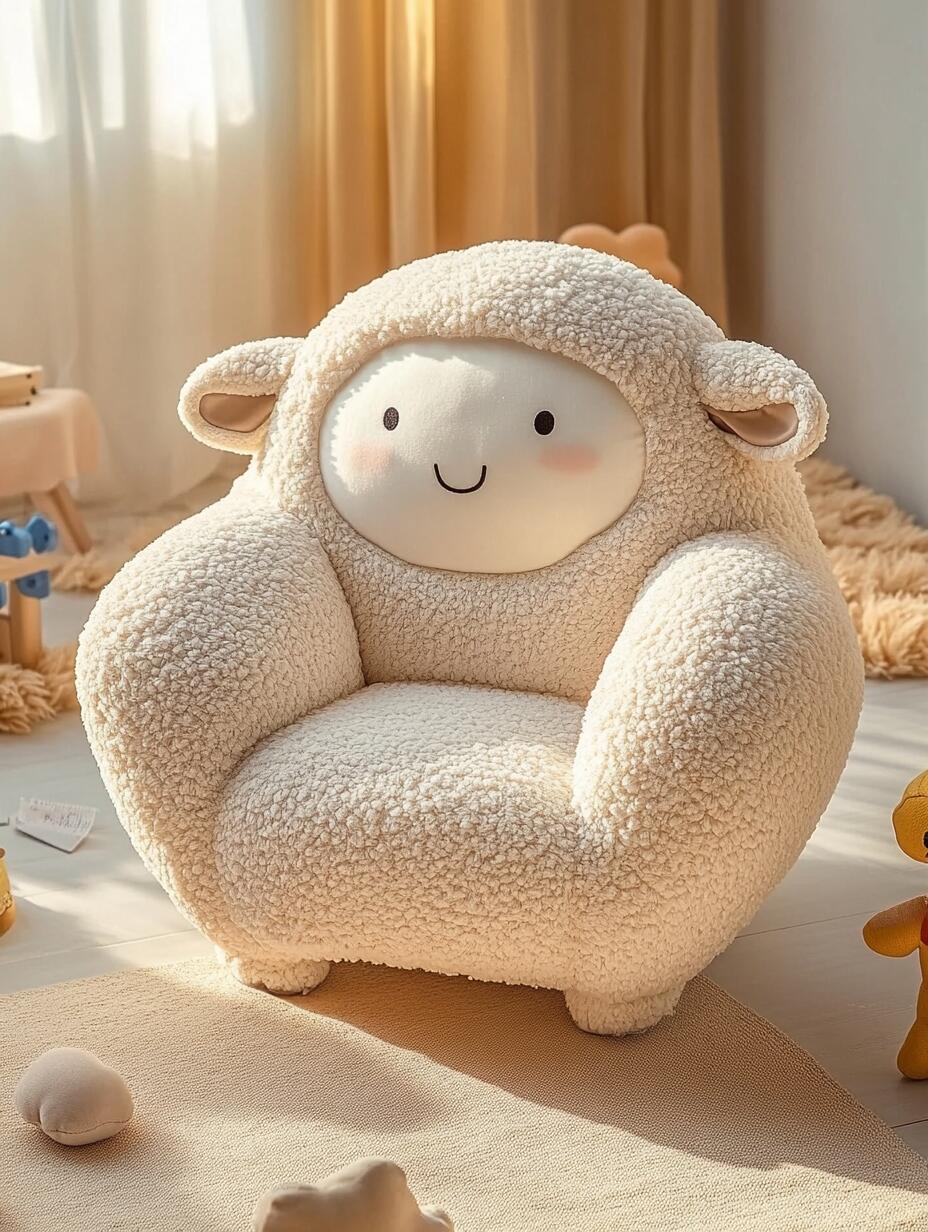 Adorable Bean Bag Boucle Chair – Cozy & Soft Kids Lounge Seat