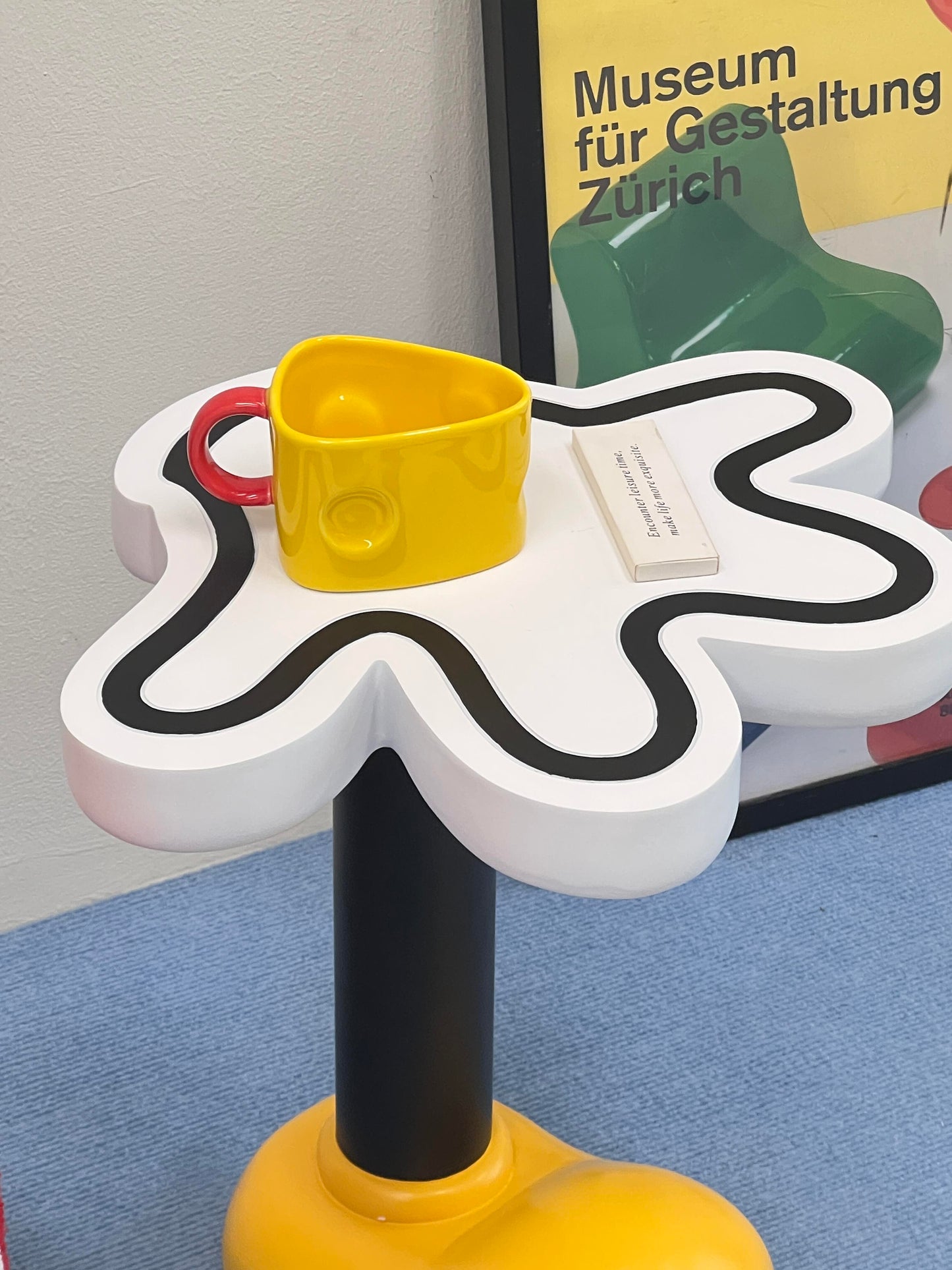 Cartoon Glove Side Table – Playful Pop Art Accent Table with Yellow Shoe Base (Side Table / Accent Furniture)