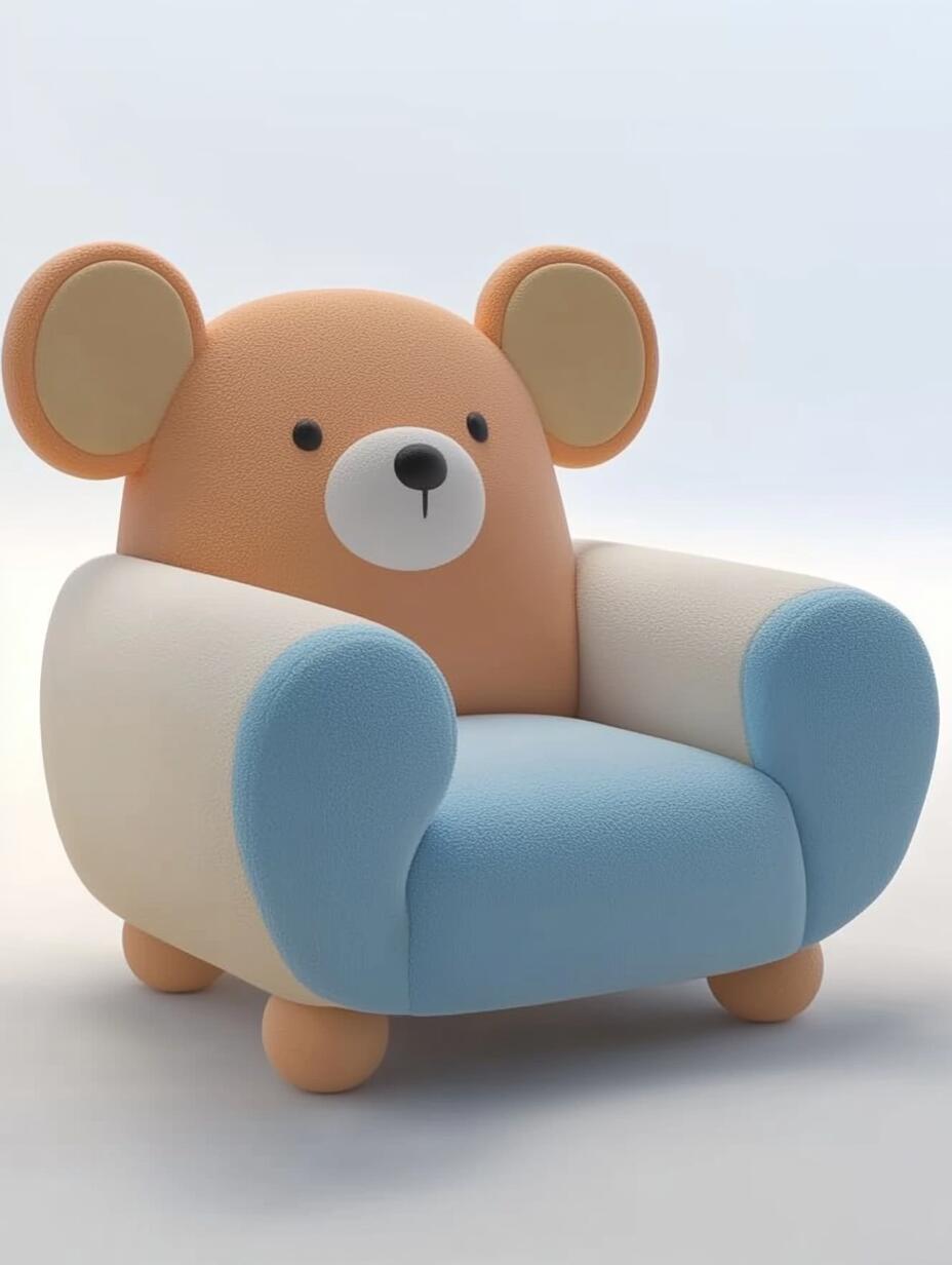 Bear-Shaped Kids Sofa Chair – Plush Cartoon Animal Seat for Toddlers & Playroom Decor (Seating)