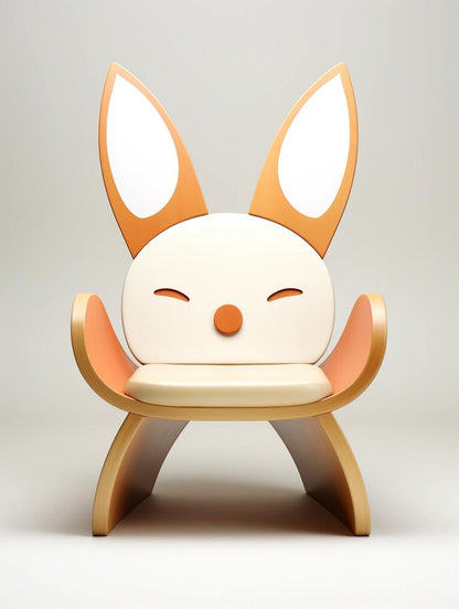 Kawaii Panda & Cub Kids Sofa Chair – Adorable Animal Lounge Seat with Wooden Frame and Plush Bear Pillow