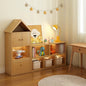 House-Shaped Kids Bookshelf – Wooden Storage Organizer with Drawers