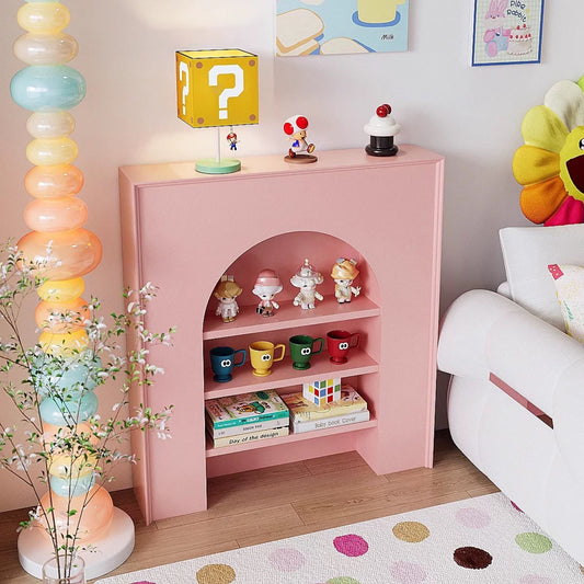 Pink Arch Kids Storage Shelf – Modern Display Bookcase for Playroom