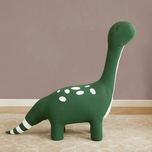 Knitted Dinosaur Animal Stool – Cute Plush Dino Kids Seat