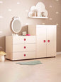 Cloud Handle Kids Dresser and Wardrobe Set – Pastel Modern Storage