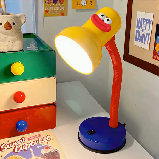 Yellow Cartoon Desk Lamp – Funny LED Reading Light for Kids